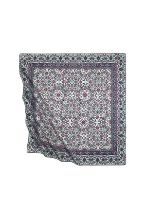 Purple Mint Turkish Patterned Tile Pattern Silk Square Scarf