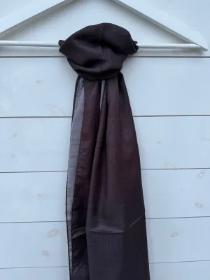 Purple-Taupe Lined Jacquard Scarf
