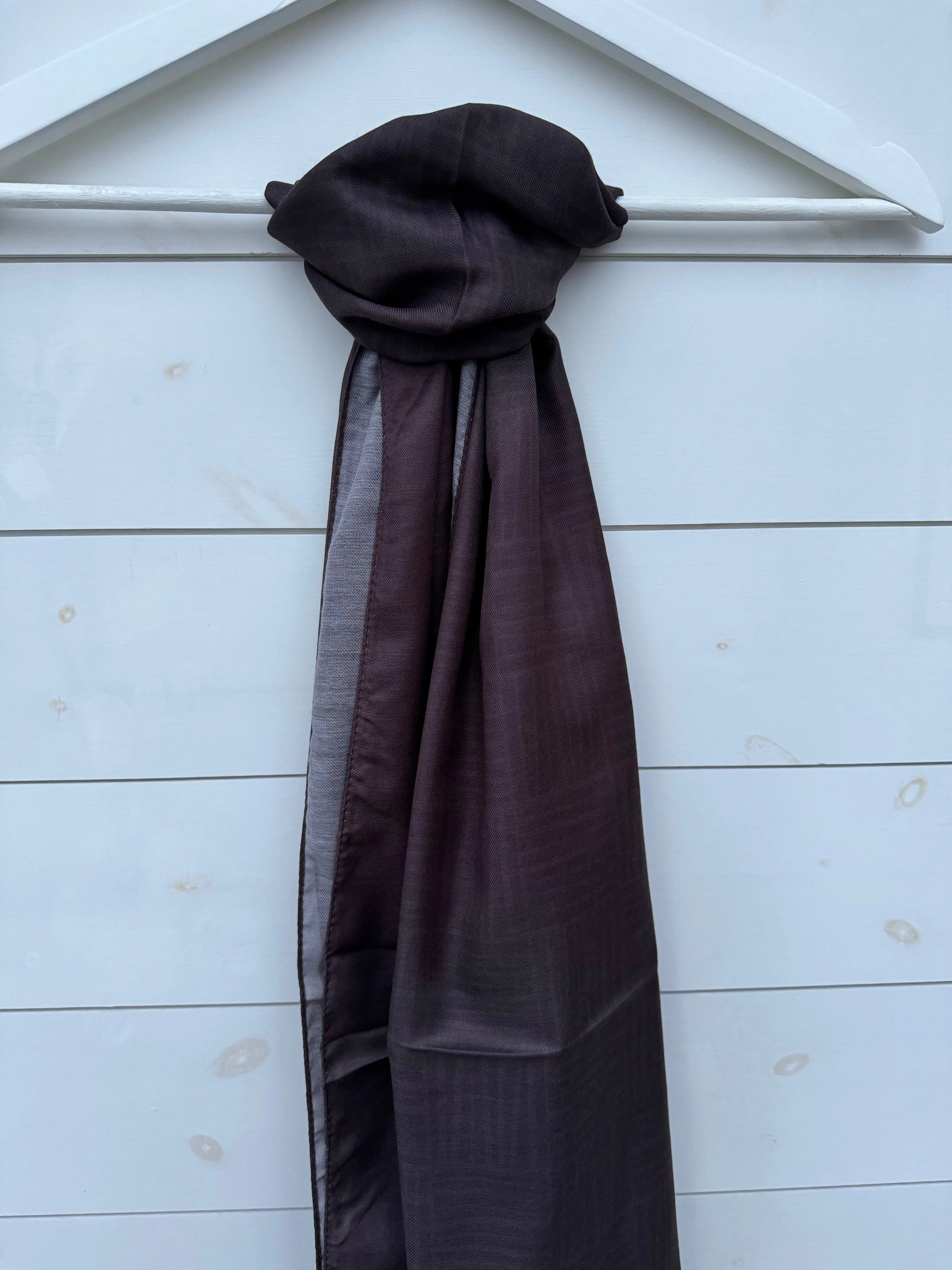 Purple-Taupe Lined Jacquard Scarf