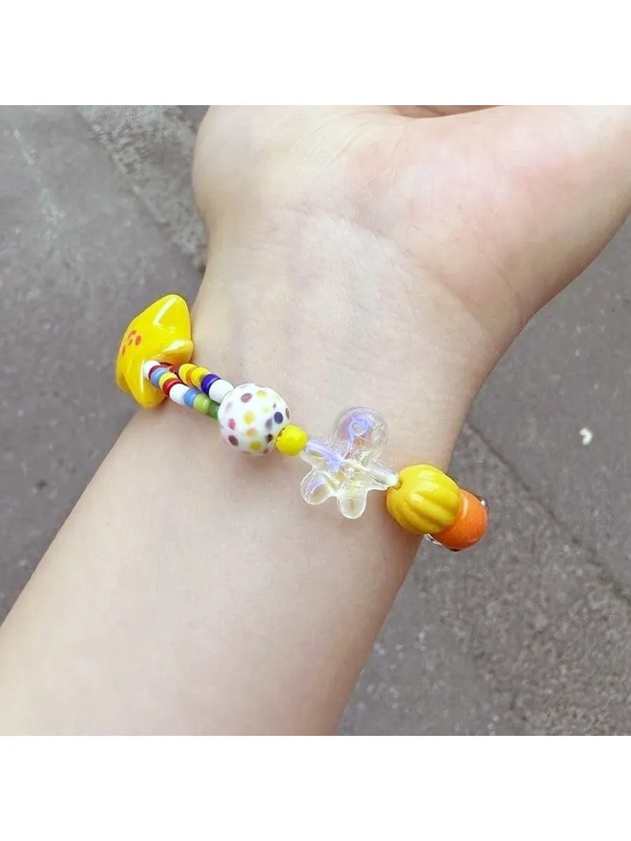 Rainbow and Star Colorful Bracelet Creative Jewelry Stackable Bracelet Crafted