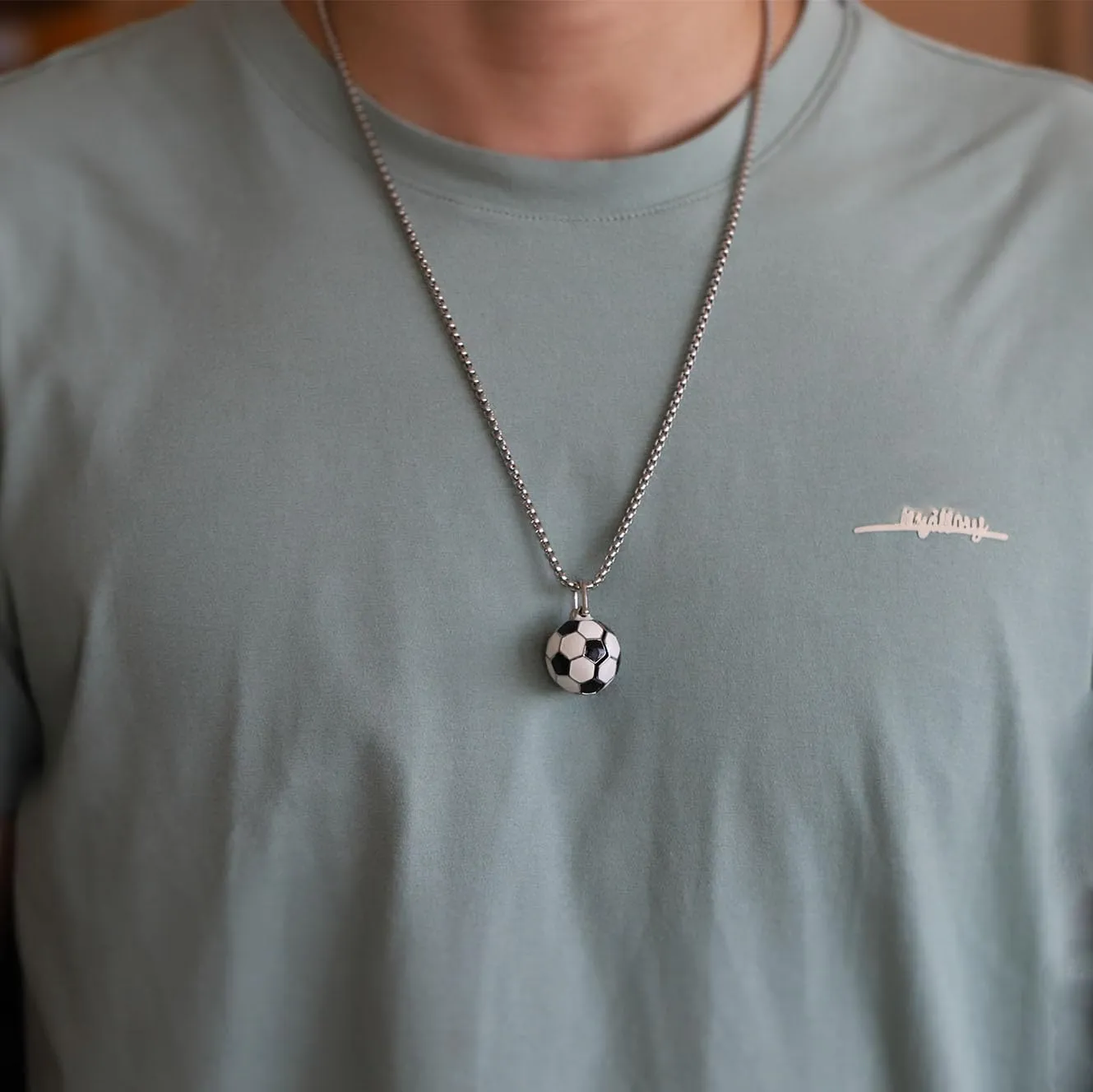 Rnivida Soccer Jewelry Gifts Engraved Christian Bible Verse,Soccer Pendant Necklace to Hold photos Inside for Men and Women