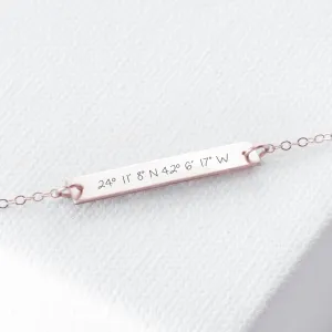 Rose Gold Coordinates Bracelet