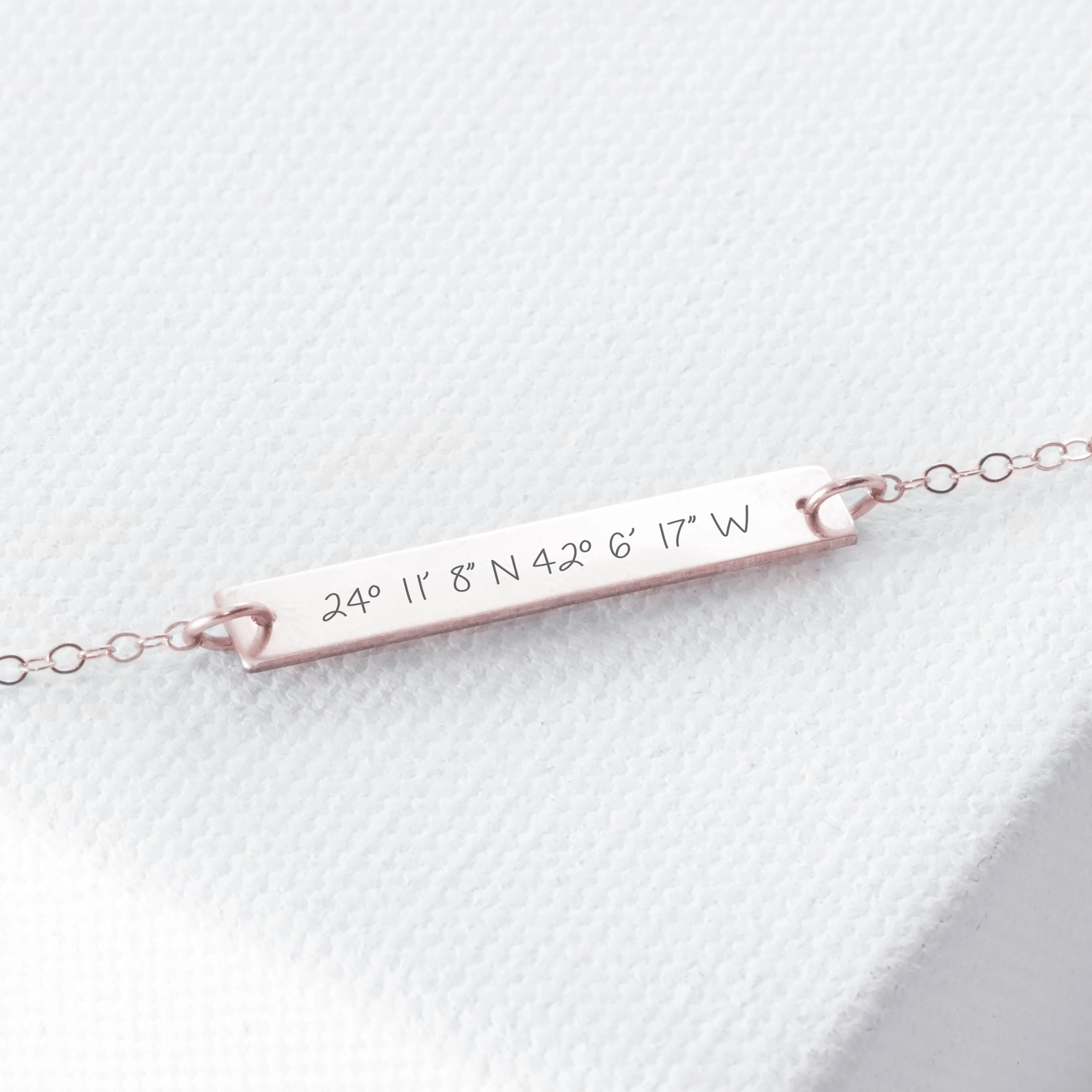 Rose Gold Coordinates Bracelet