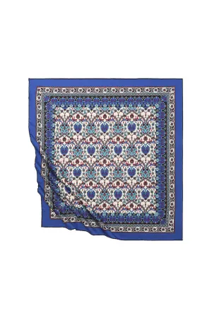 Saks Tile Tulip Pattern Silky Square Scarf
