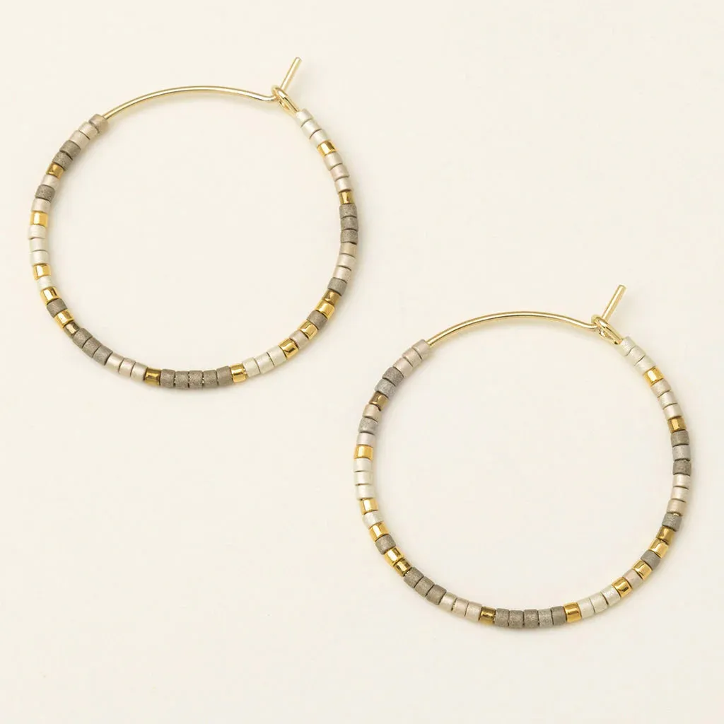 Scout - Miyuki Small Hoops - Pewter, Multi, & Gold
