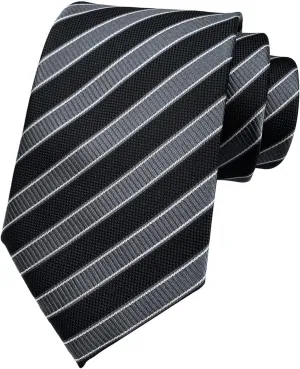 Secdtie Men's Classic Stripe Jacquard Woven Silk Tie Formal Party Suit Necktie