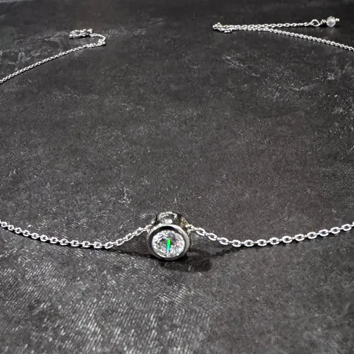 Serene Glow Solitaire Circle Sparkling Crystal Dainty Necklace (SILVER OR GOLD)