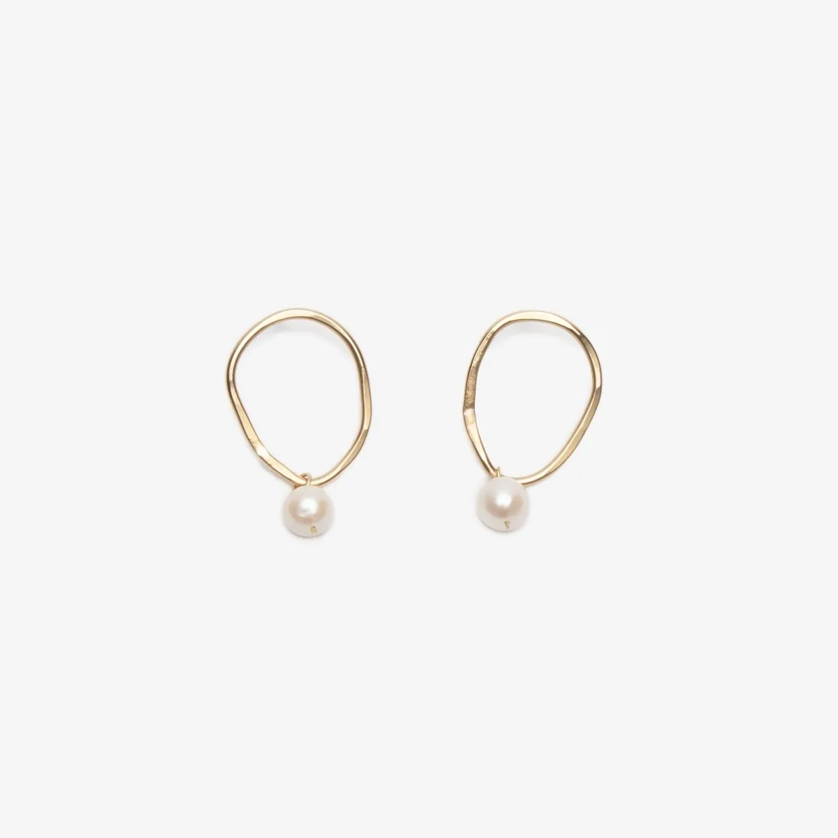 Small Loop Earrings with Freshwater Pearls