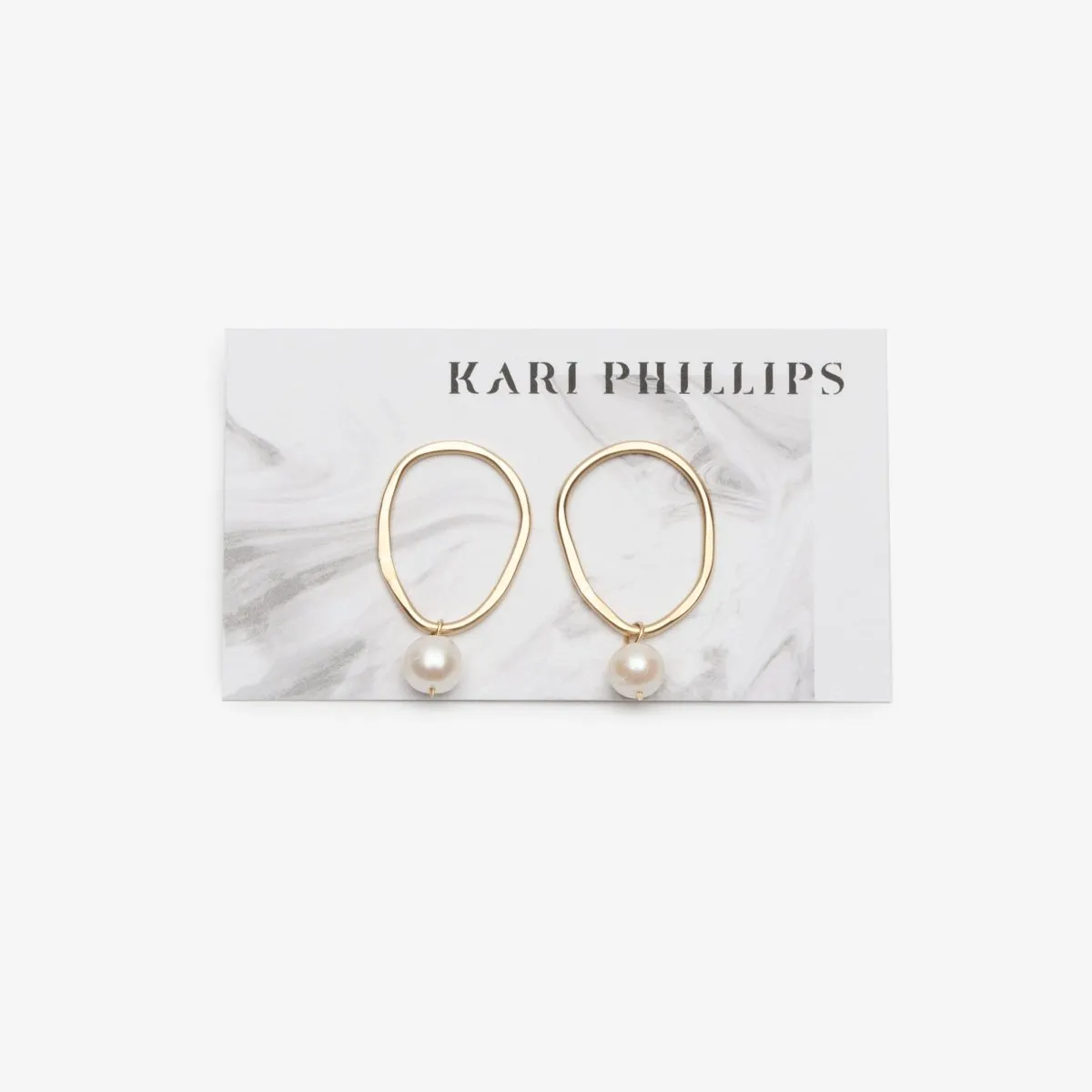 Small Loop Earrings with Freshwater Pearls