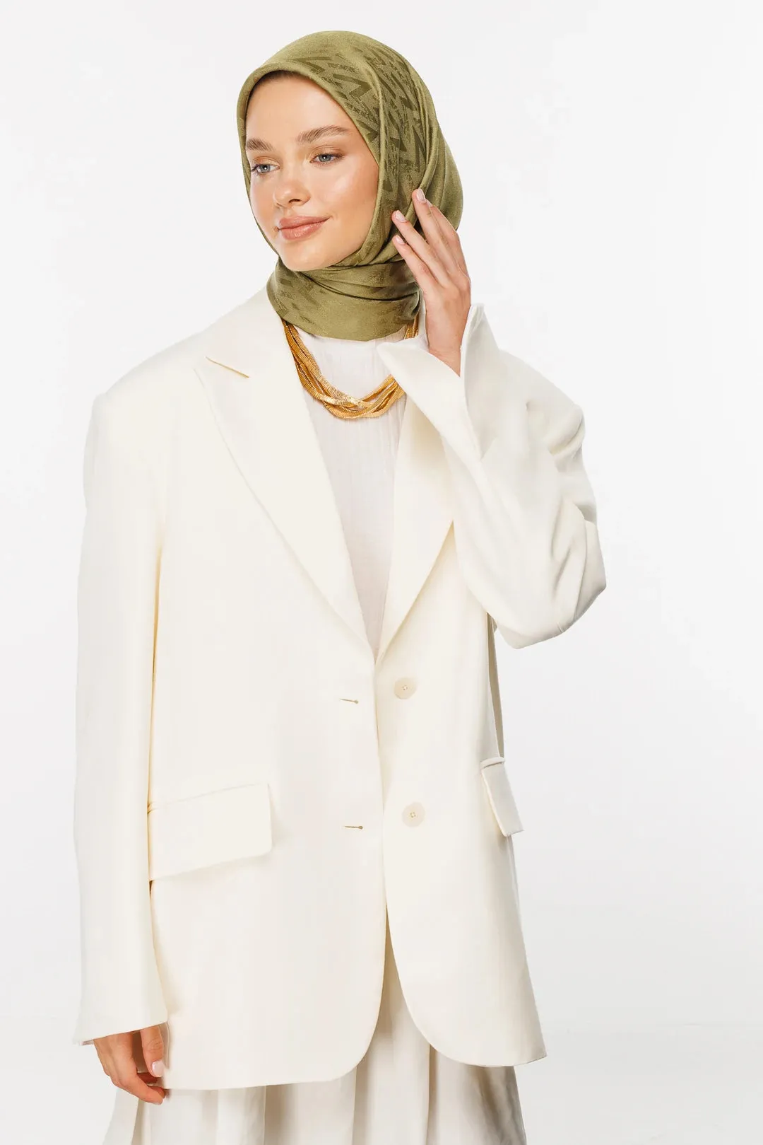 Soft Green Nova Pattern Luxury Jacquard Scarf