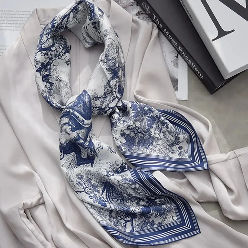 Spring Scarf Women's Luxury Silk Smooth Design 90x90cm