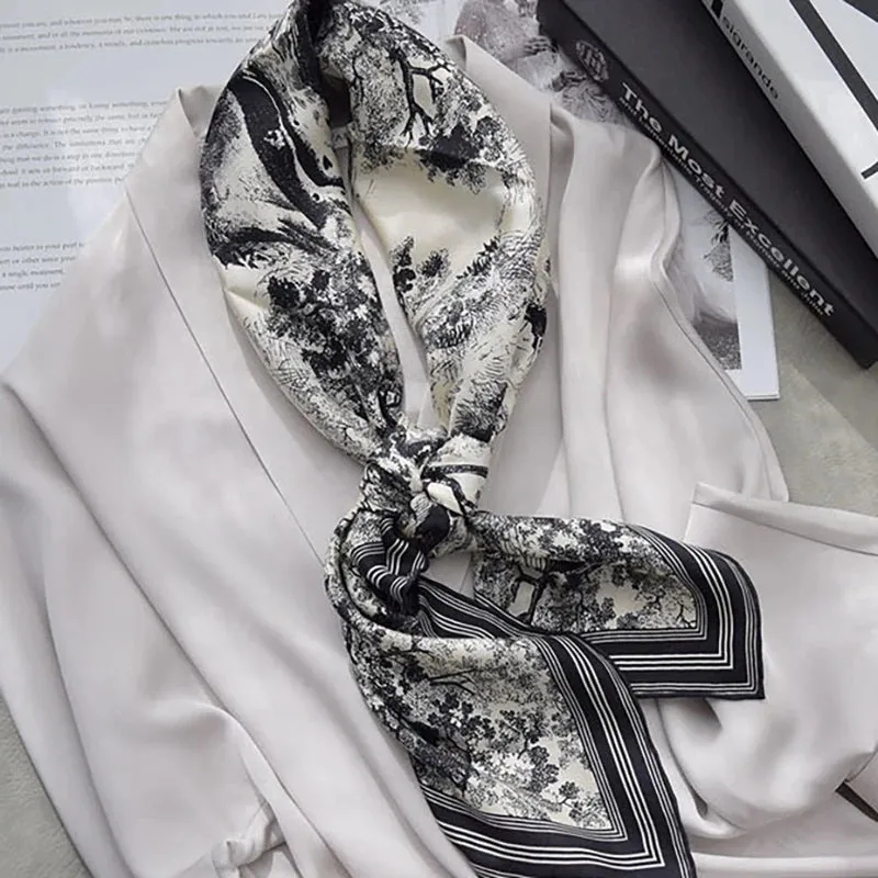 Spring Scarf Women's Luxury Silk Smooth Design 90x90cm