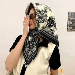 Spring Scarf Women's Luxury Silk Smooth Design 90x90cm