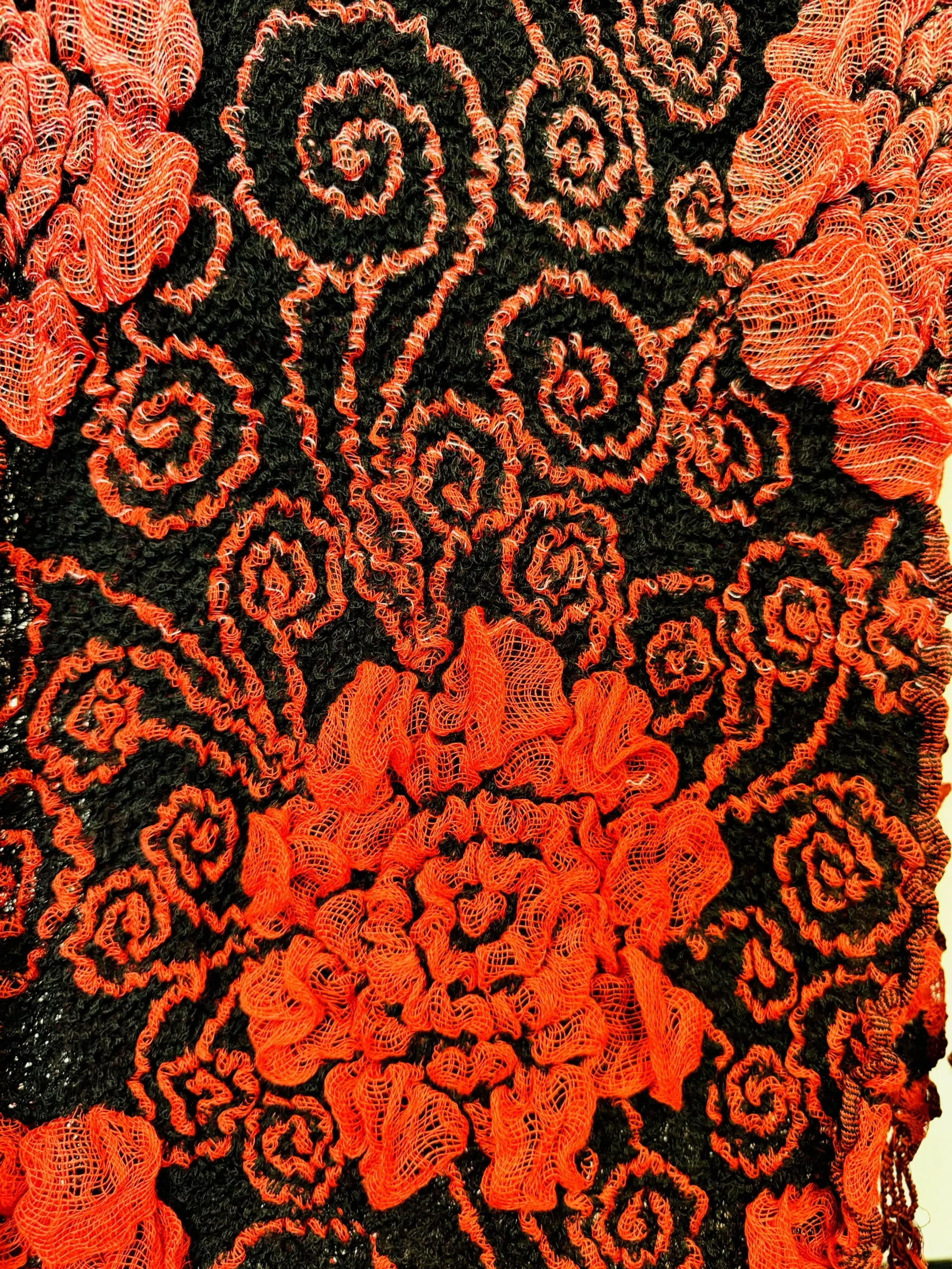 SS-PP Ultra-Soft Bamboo Fiber Scarf--3D Ombre Textured-Floral