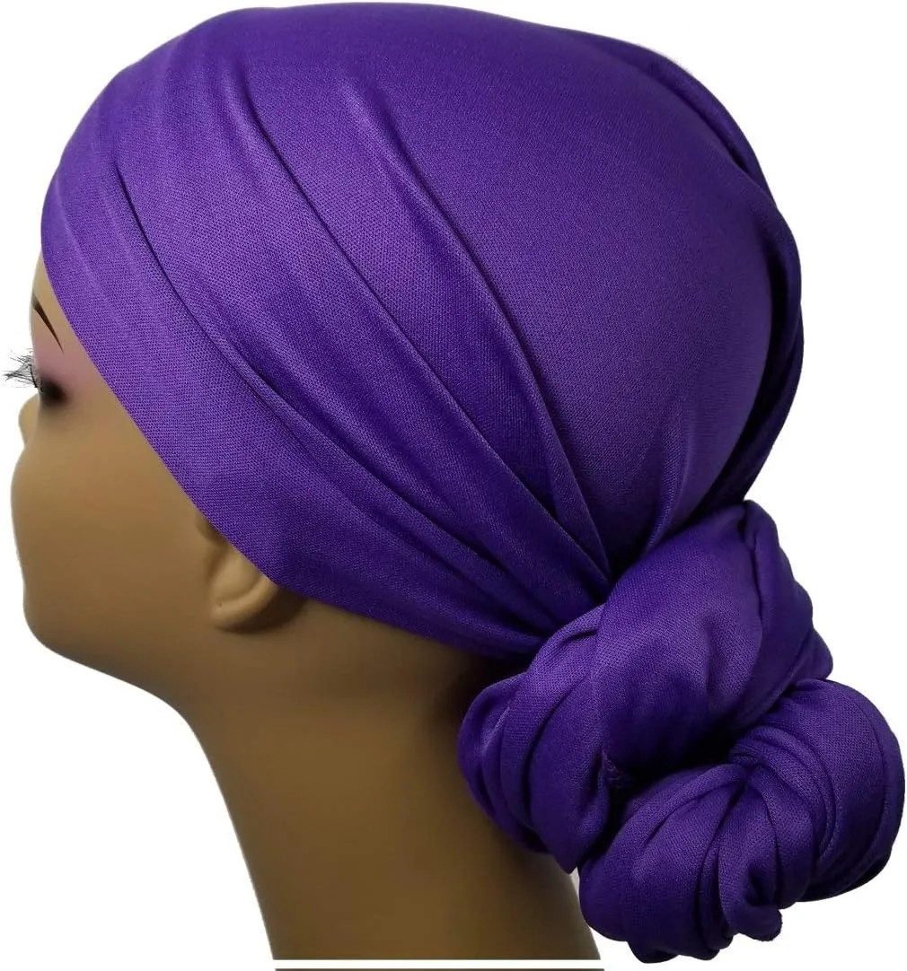 Stretch Turban Head Wrap Scarf for Women - Long Jersey Turban Wrap Tie 1 or 2