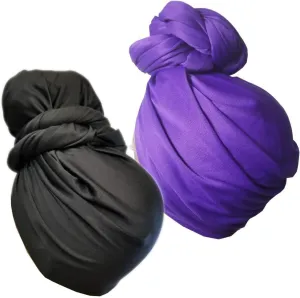 Stretch Turban Head Wrap Scarf for Women - Long Jersey Turban Wrap Tie 1 or 2
