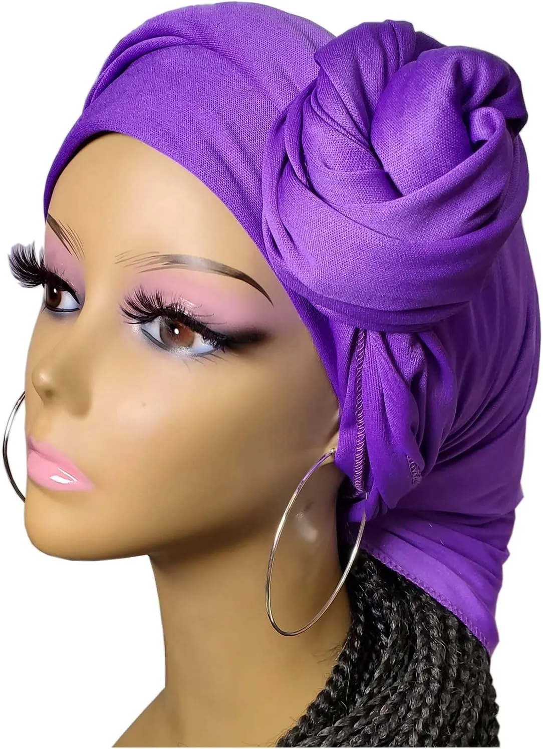 Stretch Turban Head Wrap Scarf for Women - Long Jersey Turban Wrap Tie 1 or 2