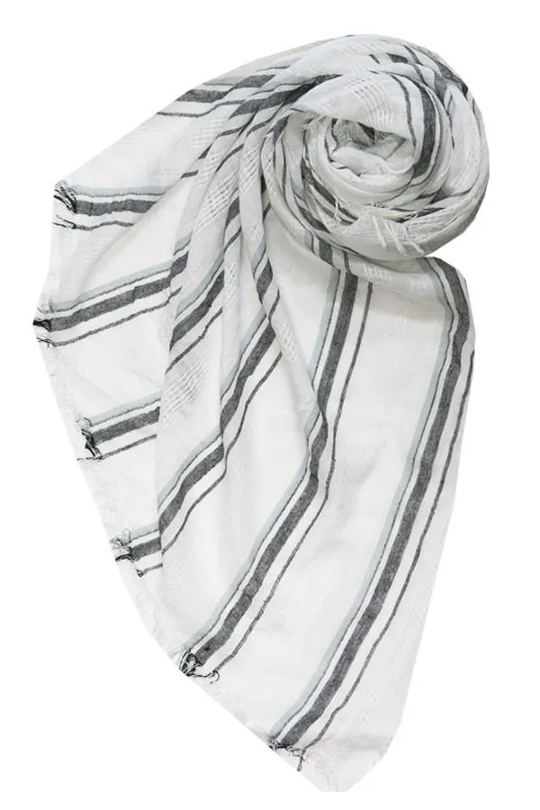 Stripe & Needle Jacquard Scarf Wrap