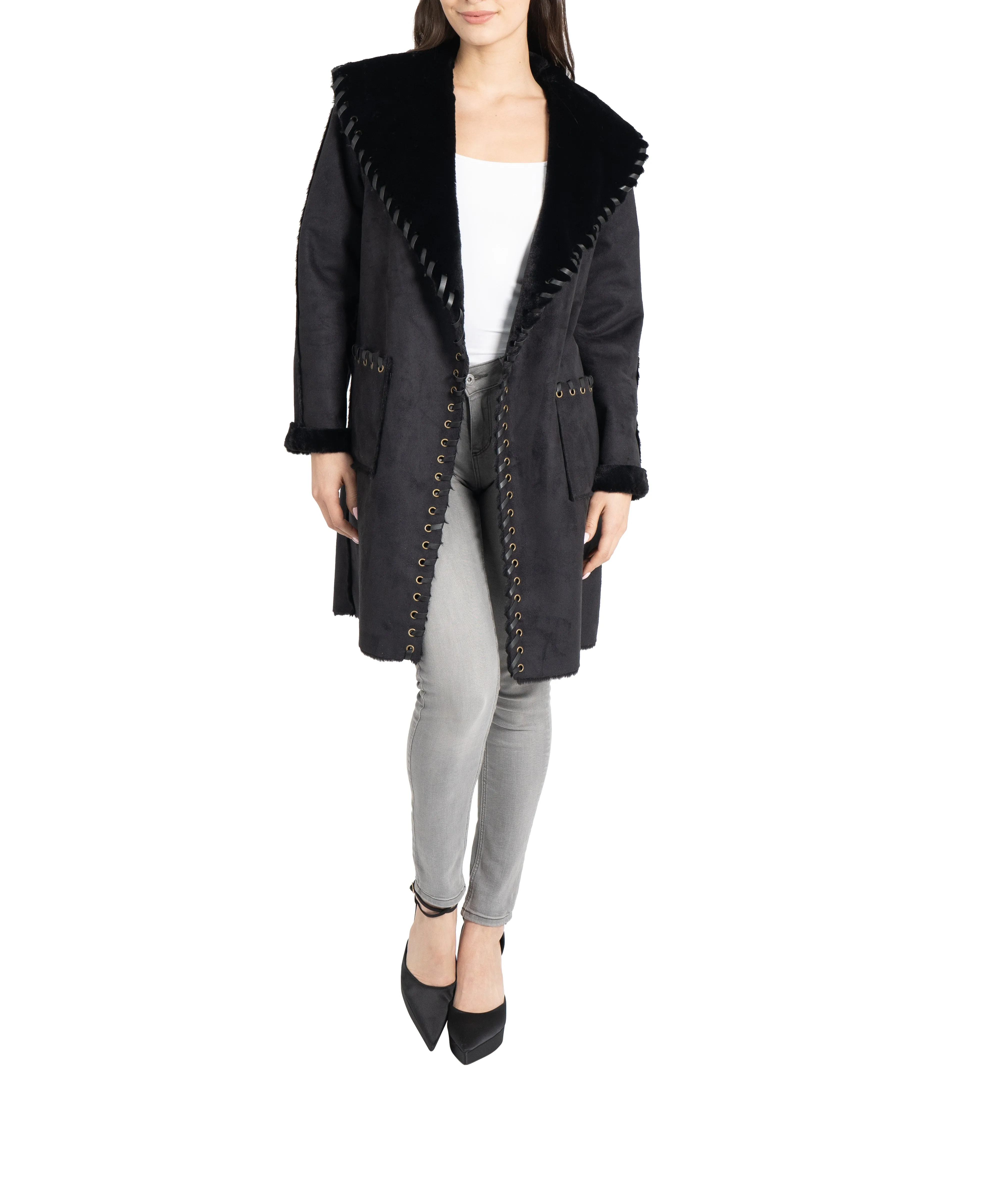 Talita Faux Suede/Fur Coat