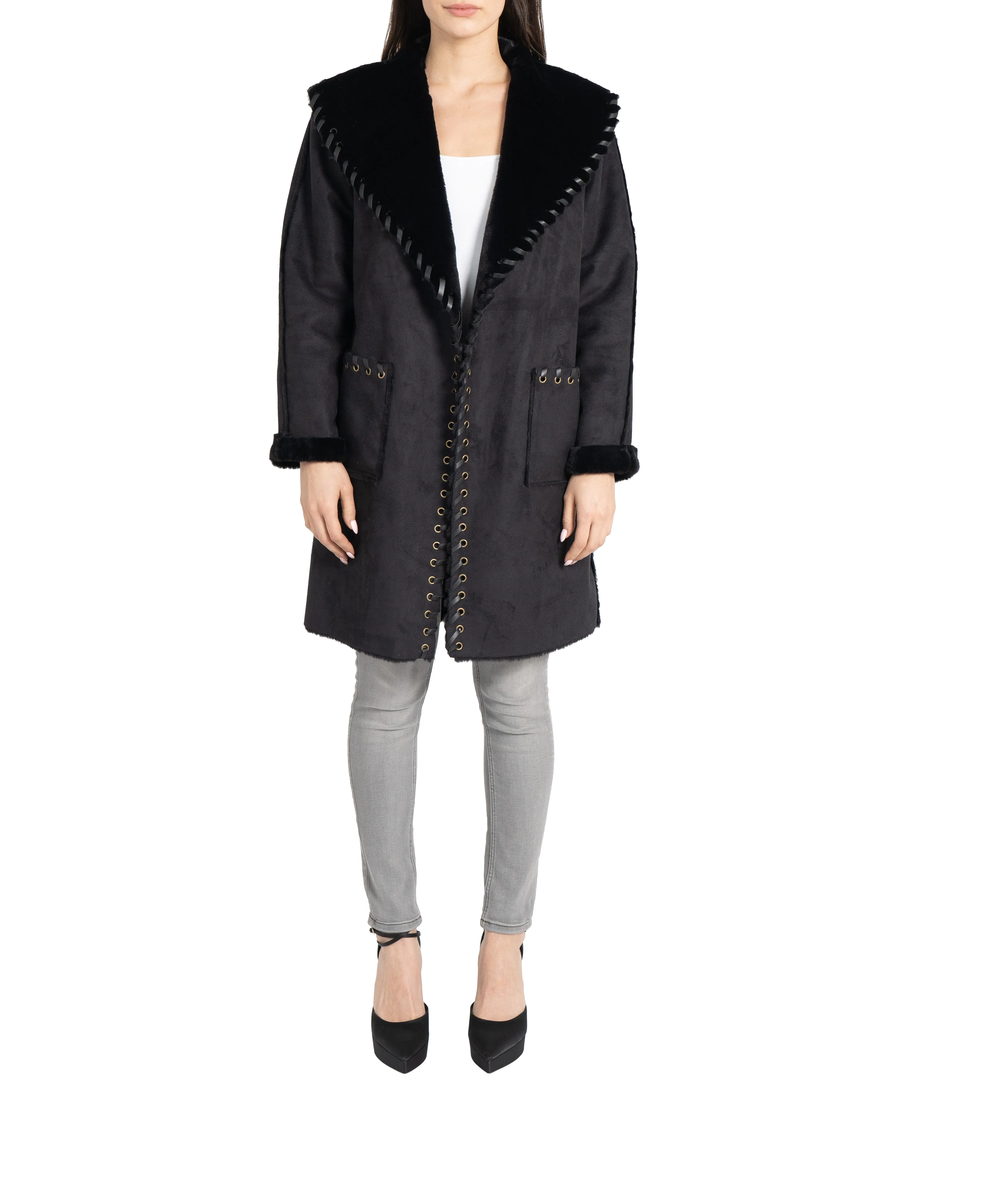 Talita Faux Suede/Fur Coat