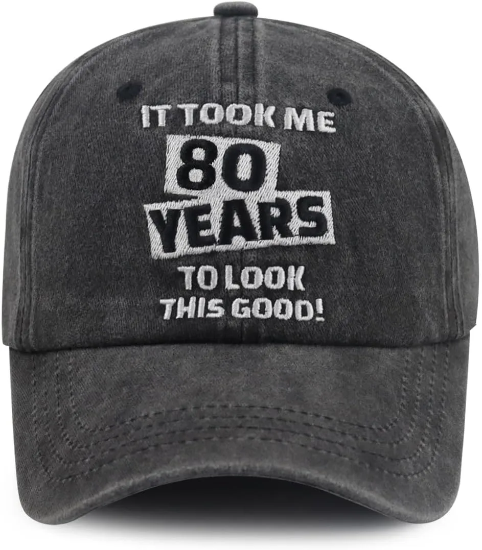 Tbstlumd It Took Me 21 30 40 50 60 70 80 90 Years to Look This Good Hat for Women Men, Adjustable Embroidered Baseball Cap
