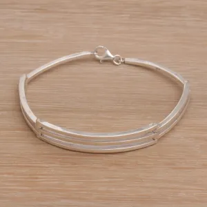 Ternion Men's Handmade Sterling Silver Bracelet from Bali