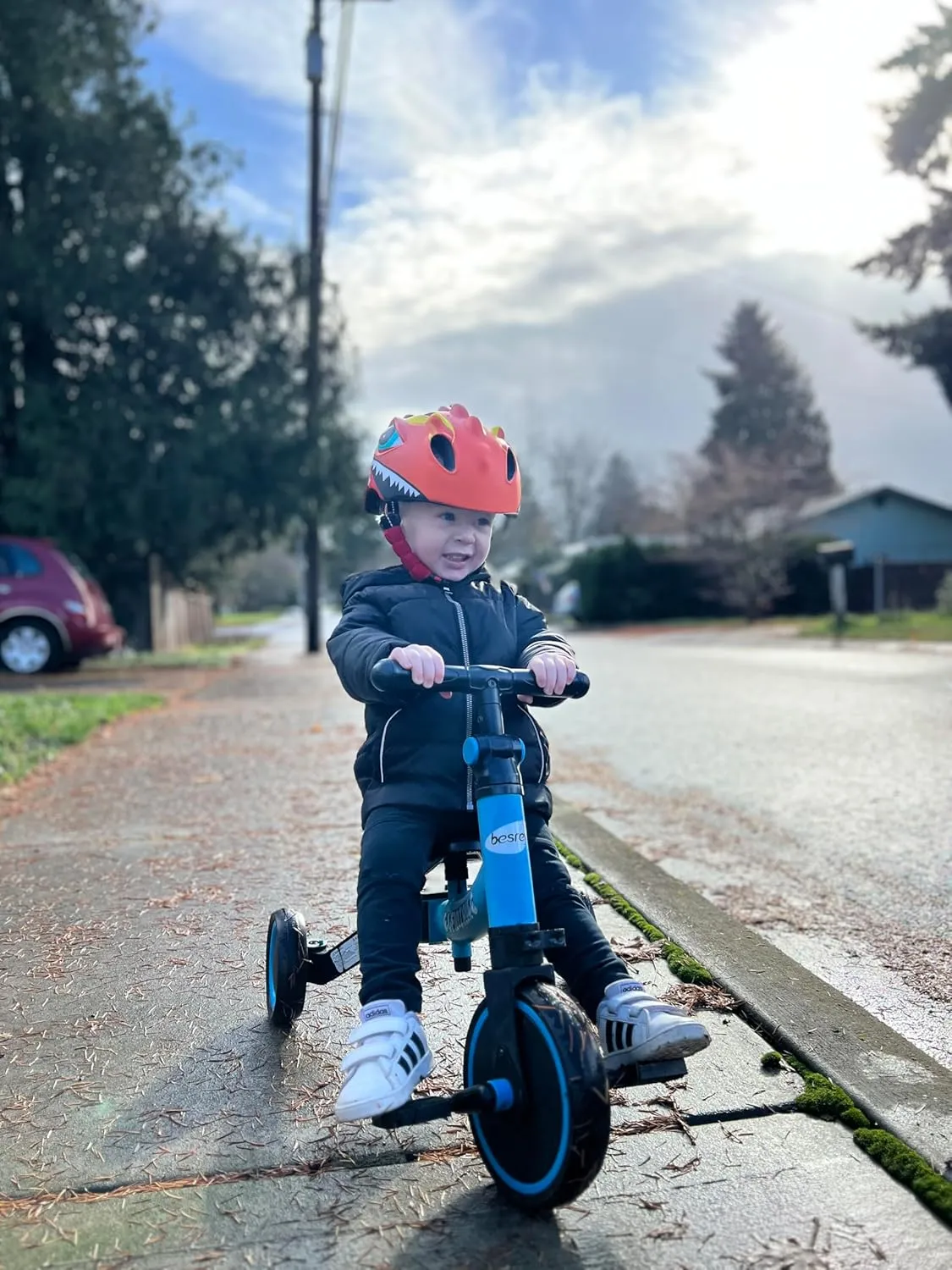 Toddler Helmet Kids Bike Helmet for 2 3 4 5 6 7 8 Years Old Girls with 3D Dinosaur Design Protective Gear Set and Safety Certified, Toddler Bike Cycling Skating Skateboard Scooter Helmet