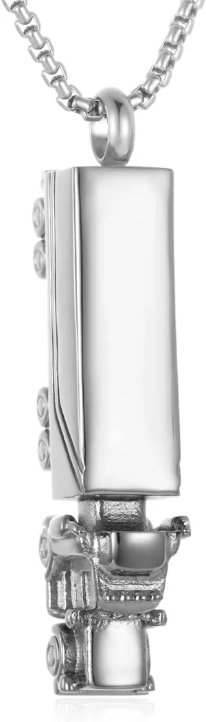 Urn Necklace for Ashes 18 Wheeler Semi Truck Cremation Jewelry for Men Memorial Urn Pendant Ashes Locket Necklace Keepsake Gifts