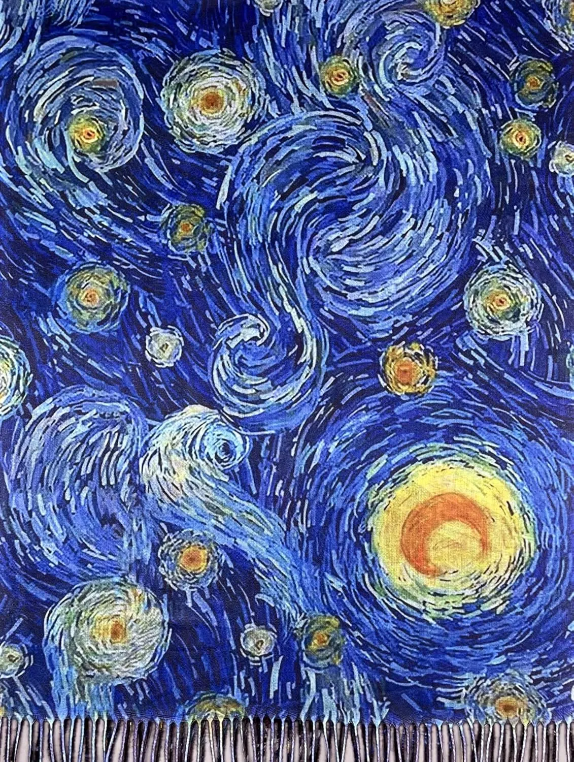 VENVSBEE Reversible Soft Cashmere Feel Scarf Large Shawl Wrap Double-side Art Print Warm Pashmina Klimt Van Gogh Gifts
