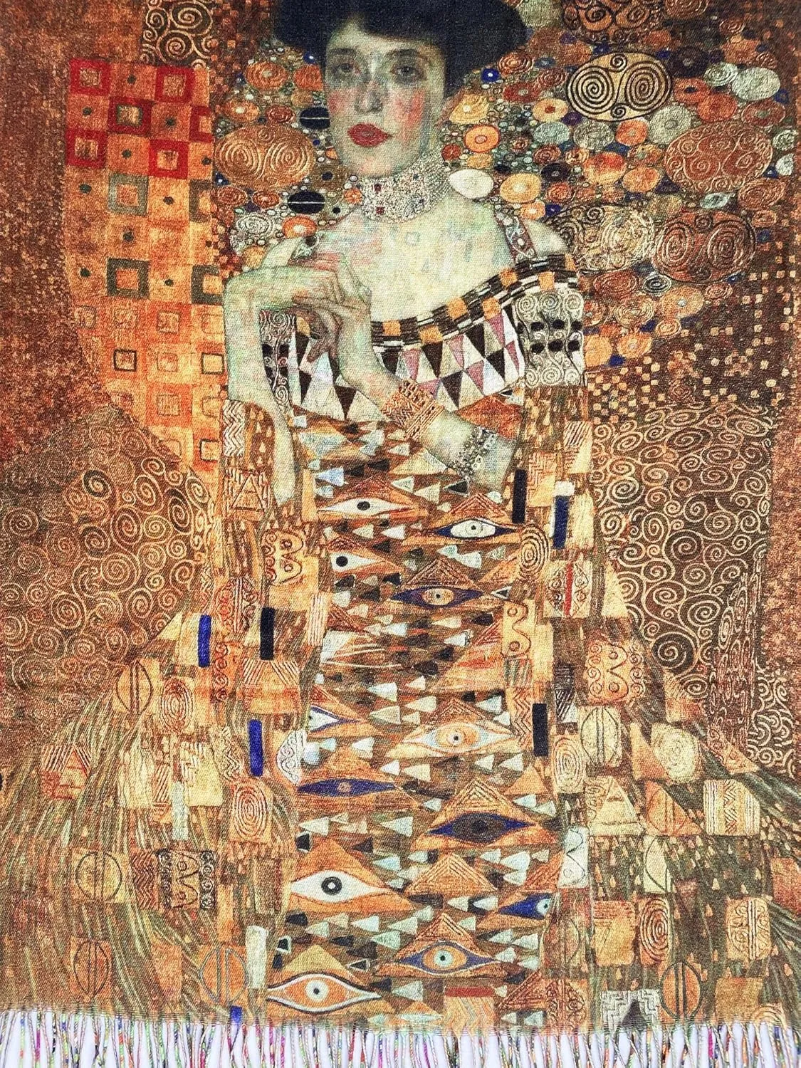 VENVSBEE Reversible Soft Cashmere Feel Scarf Large Shawl Wrap Double-side Art Print Warm Pashmina Klimt Van Gogh Gifts