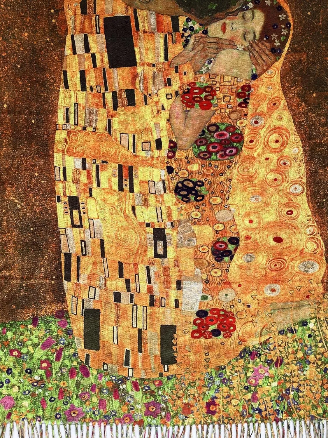 VENVSBEE Reversible Soft Cashmere Feel Scarf Large Shawl Wrap Double-side Art Print Warm Pashmina Klimt Van Gogh Gifts