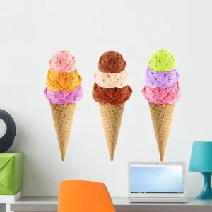 Wallmonkeys Ice Cream Cone Wall Decal Peel and Stick Graphic WM50309 (24 in W x 21 in H)