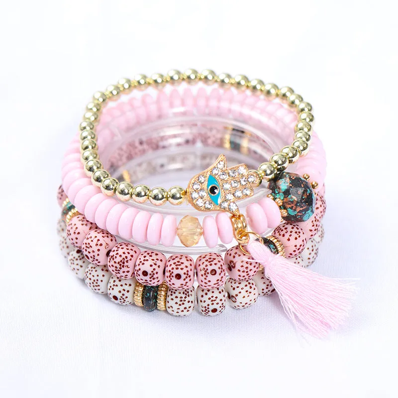 Wholesale Bohemian Devil Eye Laminated Glass Bracelet