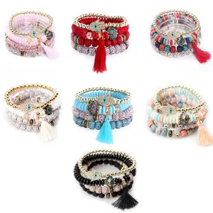 Wholesale Bohemian Devil Eye Laminated Glass Bracelet