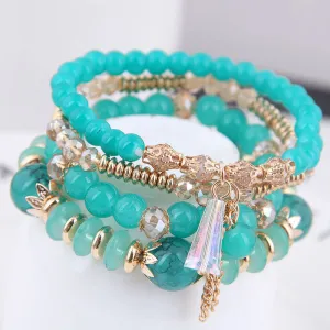 Wholesale Bohemian Tassel Braided Alloy Bracelet