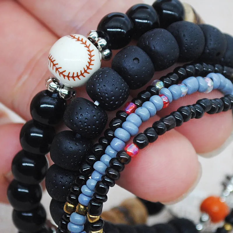 Wholesale Colorful Multilayer Elastic Rice Bead Bracelet