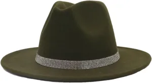 Women's Hat Chain Decor Wide Brim Fedora Hat Fall Winter Wedding Jazz Hats Men Felted Cap