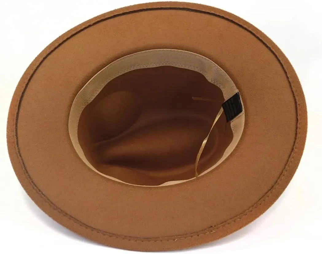 Women's Hat Chain Decor Wide Brim Fedora Hat Fall Winter Wedding Jazz Hats Men Felted Cap