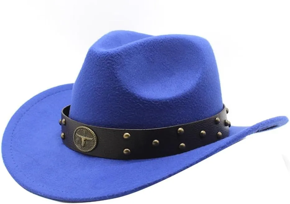 Woolen Felt Hat for Adult with Belt Fashion Carnivals Party Costume Cap Women Men Halloween Festival Headwear