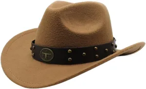 Woolen Felt Hat for Adult with Belt Fashion Carnivals Party Costume Cap Women Men Halloween Festival Headwear