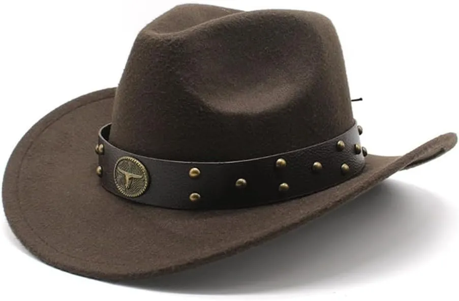 Woolen Felt Hat for Adult with Belt Fashion Carnivals Party Costume Cap Women Men Halloween Festival Headwear