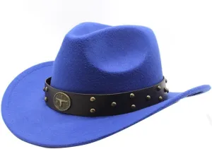 Woolen Felt Hat for Adult with Belt Fashion Carnivals Party Costume Cap Women Men Halloween Festival Headwear