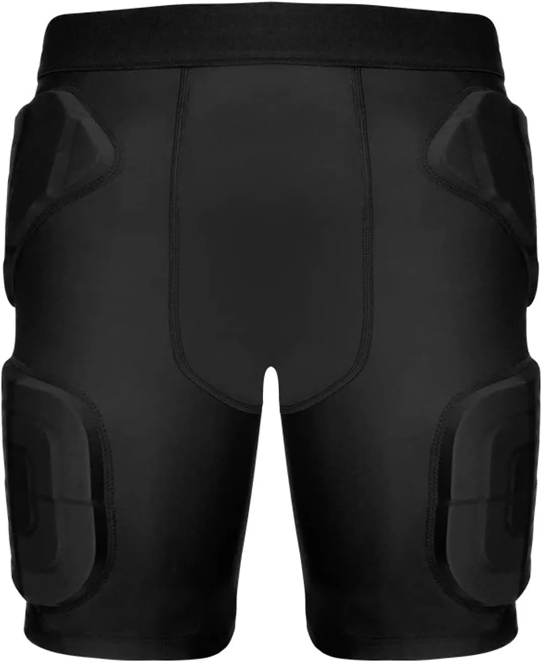 Youth Kids 5-Pad Football Girdle Padded Compression Shorts Rib Protectors Pants for Snowboard,Skate,Rugby Youth Adult Black