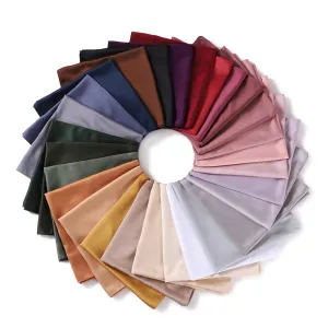 YZ104  110cm New soft matte imitation silk solid color square scarf