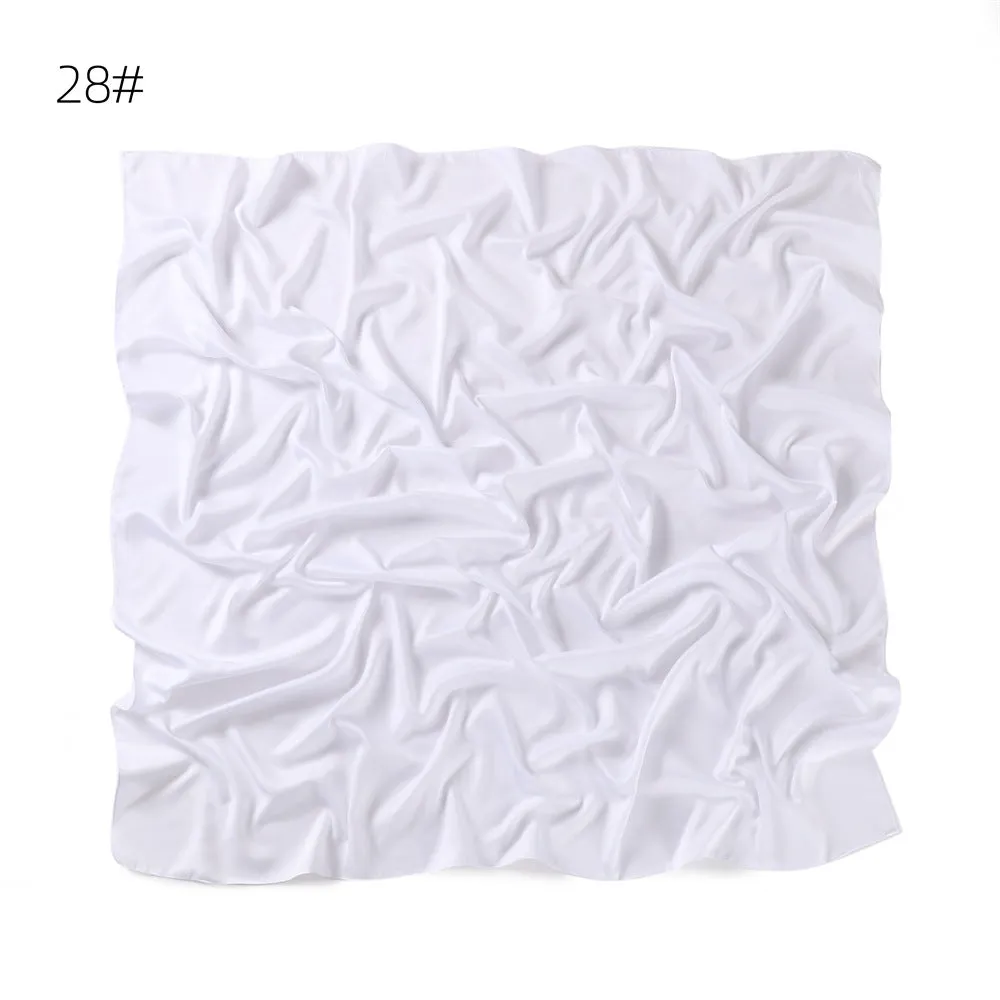 YZ104  110cm New soft matte imitation silk solid color square scarf