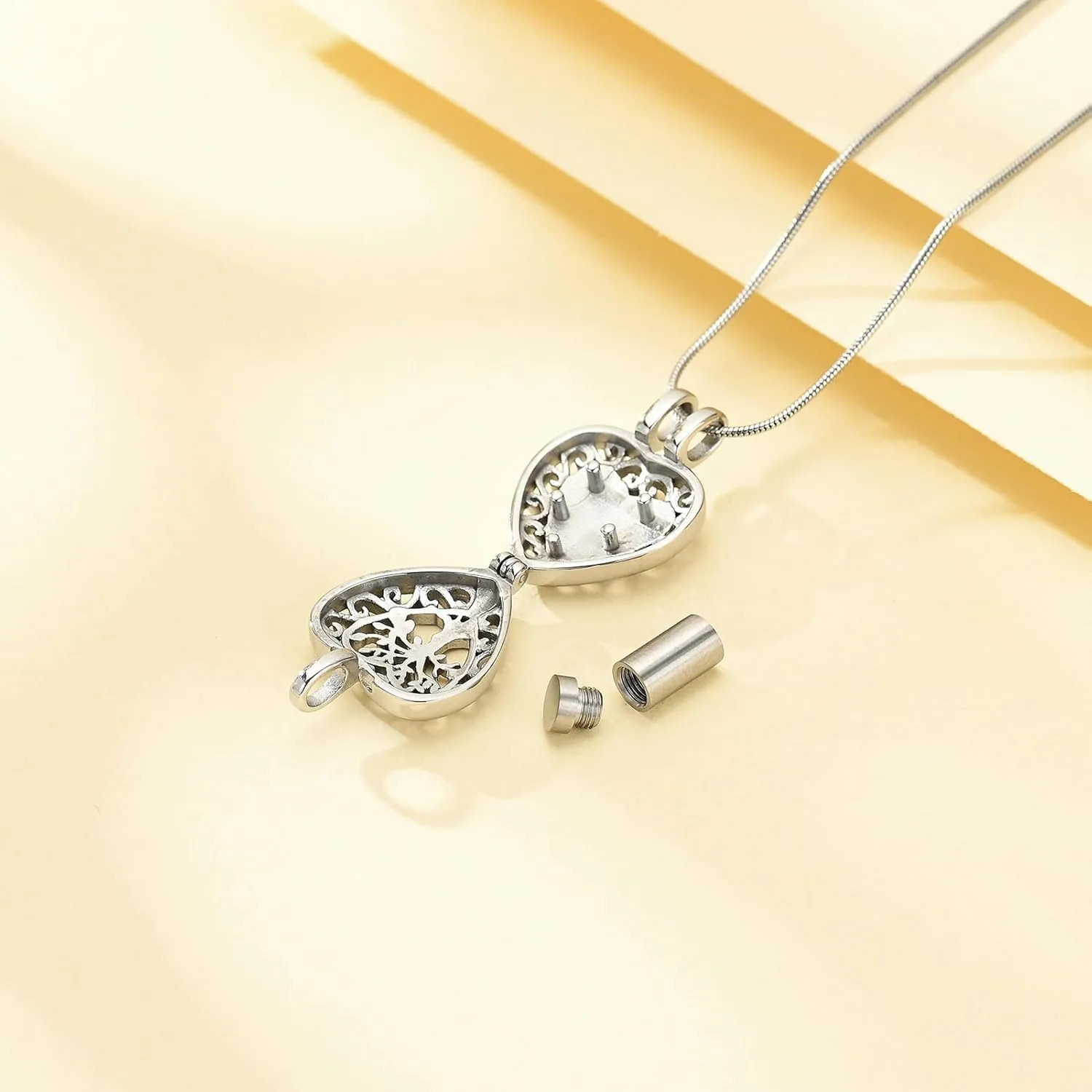 zeqingjw Heart Urn Necklace for Ashes Always in My Heart Cremation Jewelry Memorial Locket Ashes Pendant Keepsake Necklace Gift